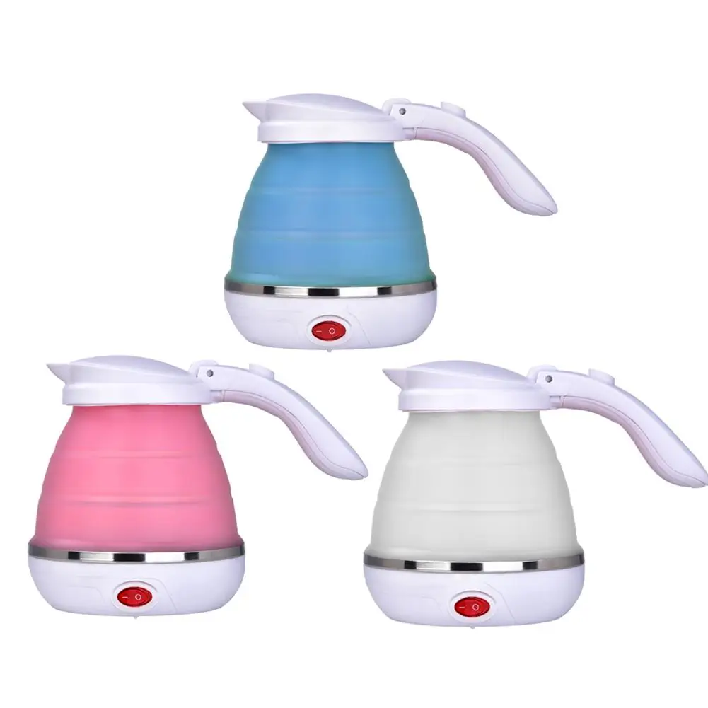 110V/220V 500ml Mini Silicone Folding Electric Kettle 650W Foldable