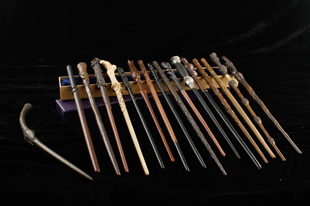 

20 Styles Har Potter Magic Wand with Box Voldemort Ron Hermione Dumbledore Luna Magic Wand Hogwarts Free Train Ticket