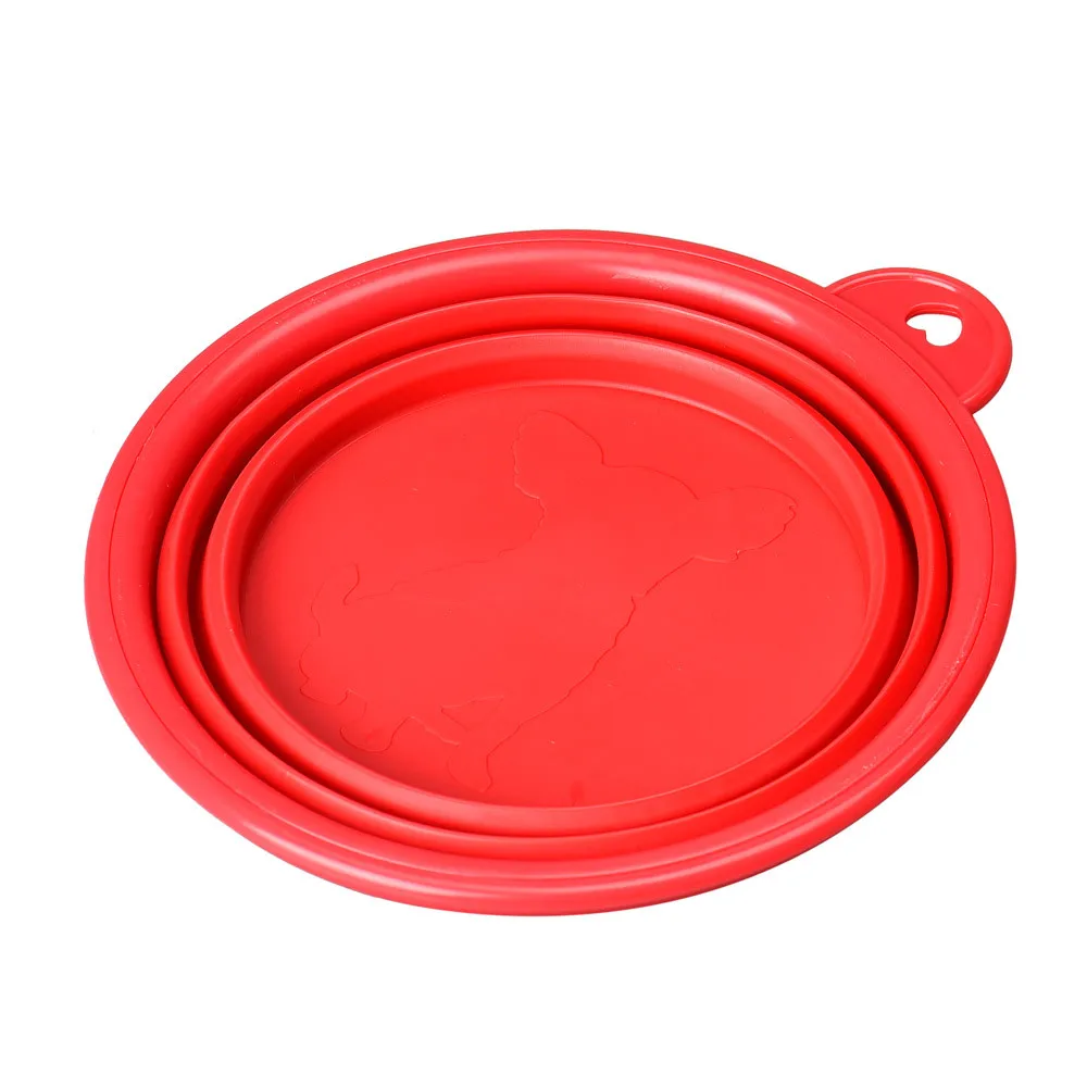 Portable Travel Collapsible Silicone Pets Bowl Food Water Feeding BPA Free Foldable Cup Dish for Dogs Cats L*5