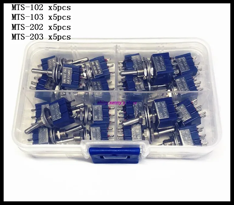 20 шт./лот MTS-102, MTS-103, MTS-202, MTS-203 тумблер 6A 125VAC/3A 250VAC мини-переключатели рычажный переключатель Фирменная Новинка