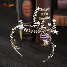 Стиль Свадебная повязка на голову листья звезды свадебный аксессуар для невесты крон бруиды T083