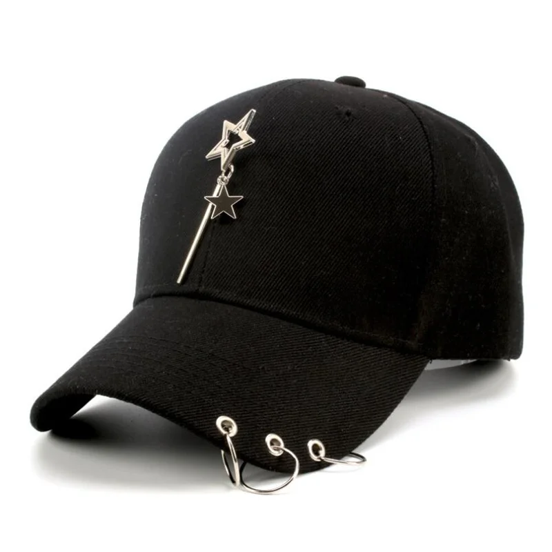 OZyc для мужчин и женщин кольцо для шляпы хип хоп изогнутая бейсболка с ремешком Snapback Кепка высокого качества унисекс регулируемые черные белые розовые шляпы - Цвет: BLACK