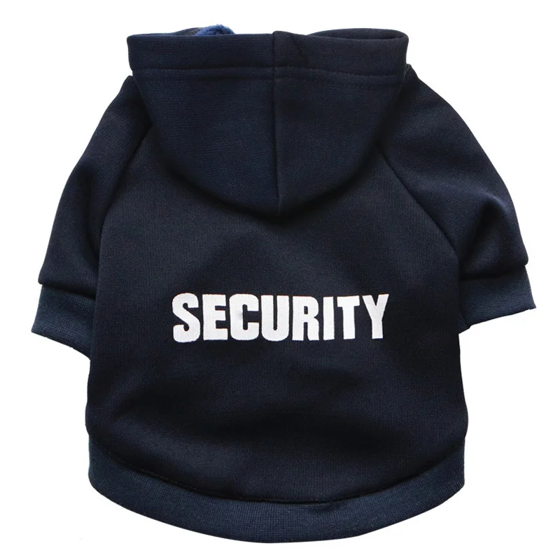 Классическая безопасности одежды собаки чихуахуа щенок толстовка флис теплый осень-зима Собака Куртка XS-L - Цвет: Navy Blue Security