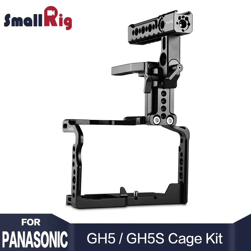 

SmallRig gh5 Camera Cage with Helmet Kit for Panasonic GH5 / GH5S Form fitting Cage Kit With Top Handle - 2052