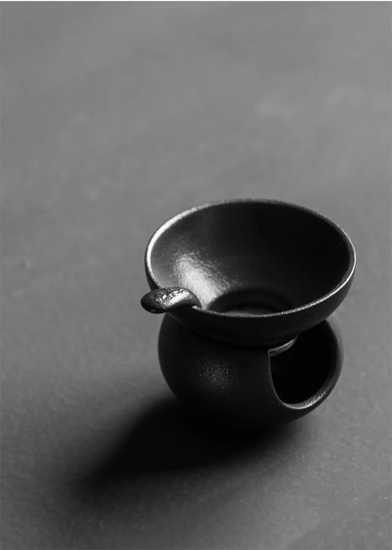 Ретро черный дзен чайные ситечки японский стиль грубая Керамика Чайный фильтр керамический чайный набор кунг-фу Аксессуары Анти-обжигающая чайная посуда