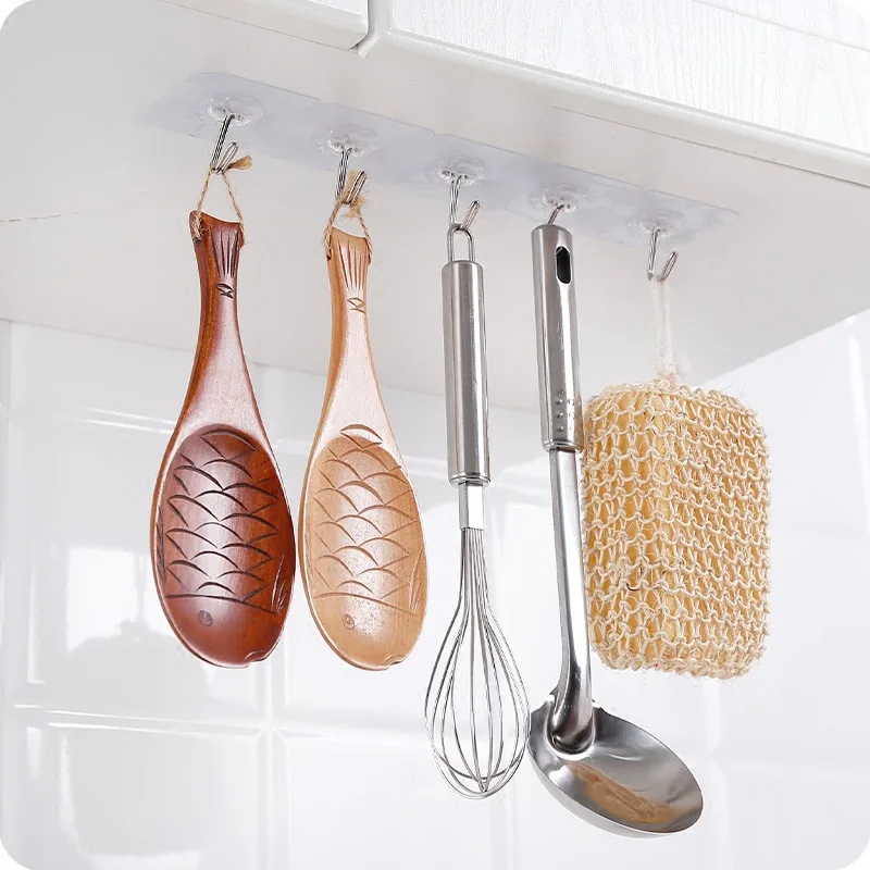 

Transparent seamless hooks Kitchen charm hooks Magic seamless nail-free glue strong hook FC0134