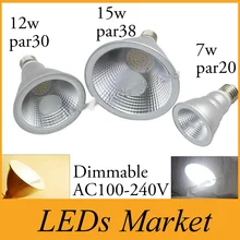 Par20 Par30 Par38 E27 LED AC110V-240V 7 Вт 12 Вт 15 Вт затемнения светодиодный потолочный светильник точечные светильники лампы Природа белый 4000 К ce& rohs ul