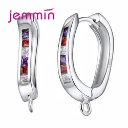Jemmin Новая мода Красочные Rhinestone Серьги Интимные аксессуары для Для женщин высокое качество 925 стерлингов Серебряные ювелирные изделия