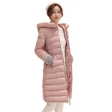 MORNIE New Plus Size Winter Women Down Cotton Jacket Long Thicken Parkas Female Hooded Cotton Padded