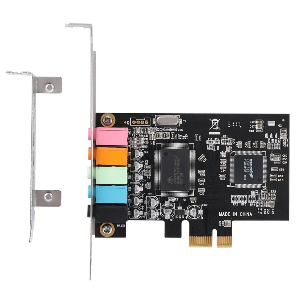 Звуковая карта PCIe 5,1, звуковая карта PCI Express Surround 3D для ПК с высокой прямой производительностью звука и низким профилем