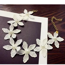 Белый чокер воротник ожерелья для женщин Мода цветок ожерелья и подвески кружево колье Bijoux Boho ювелирные изделия