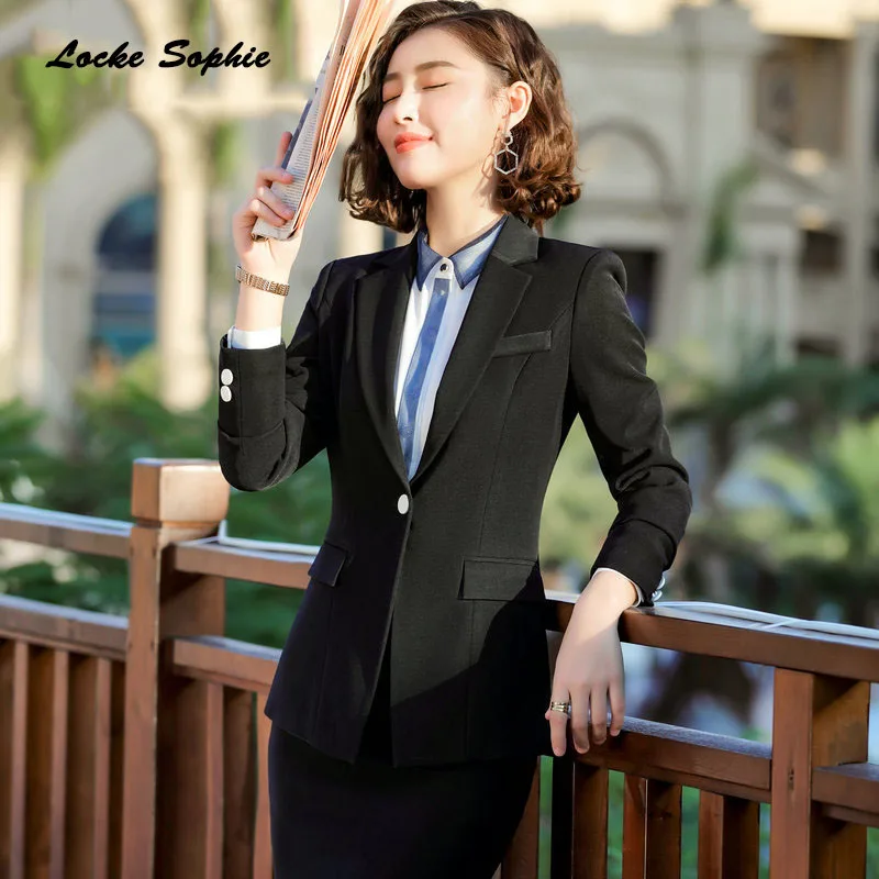 Women's Plus size Slim fit Blazers coats 2019 Spring cotton blend Small Suits jackets ladies Skinny office Blazers Suits coats