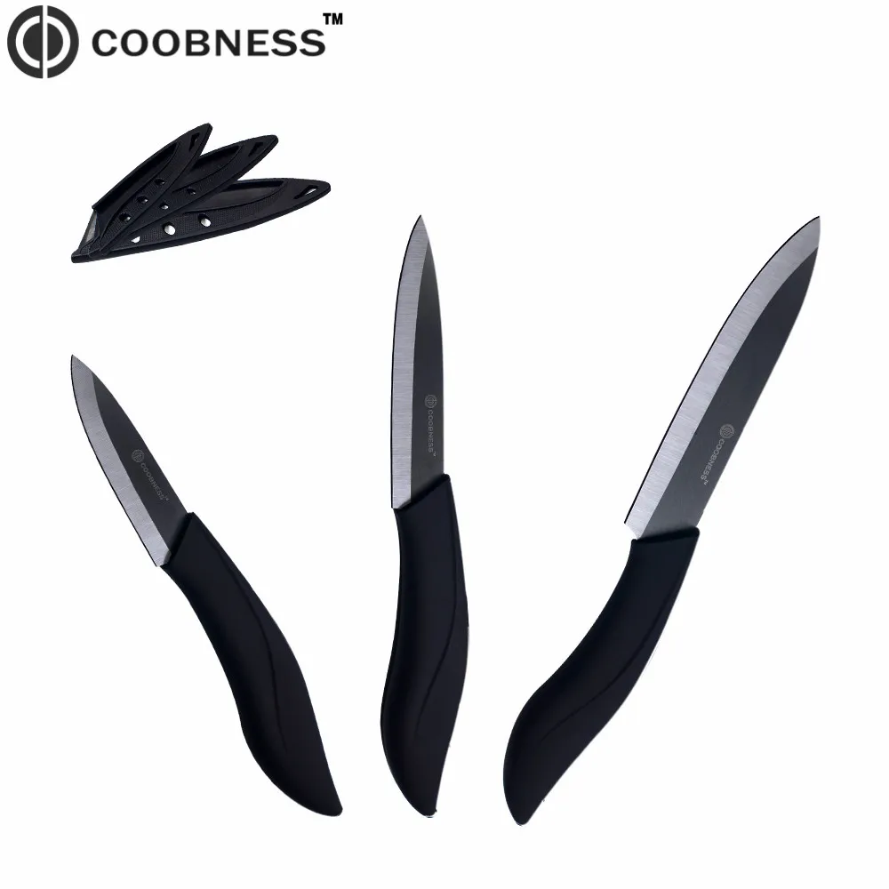 COOBNESS Brand 3 inch 4 inch 5 inch Kitchen Knife Set High Class Zirconium Oxide Ceramic Knife