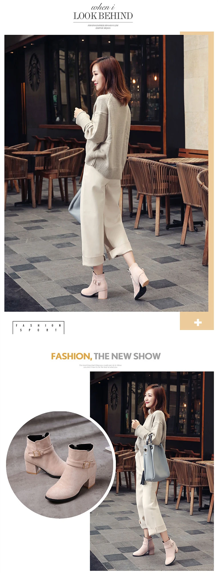 RQFF Brand Winter Boots Women With Box Big size34-43 Flock Warm Shoes Woman High Heel Ankle Boot Female Zip Footwear Ladies Shoe (7)