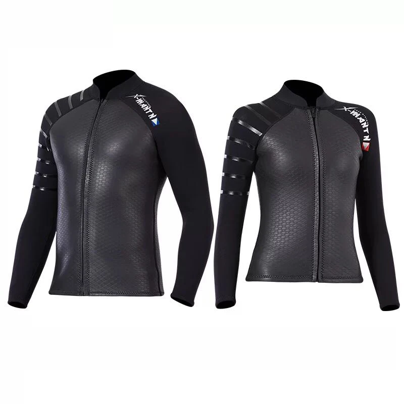 Dive& Sail мужские 3 мм Гидрокостюмы Куртка передняя молния с длинным рукавом неопреновый гидрокостюм для дайвинга костюм яркий черный цвет Блокировка