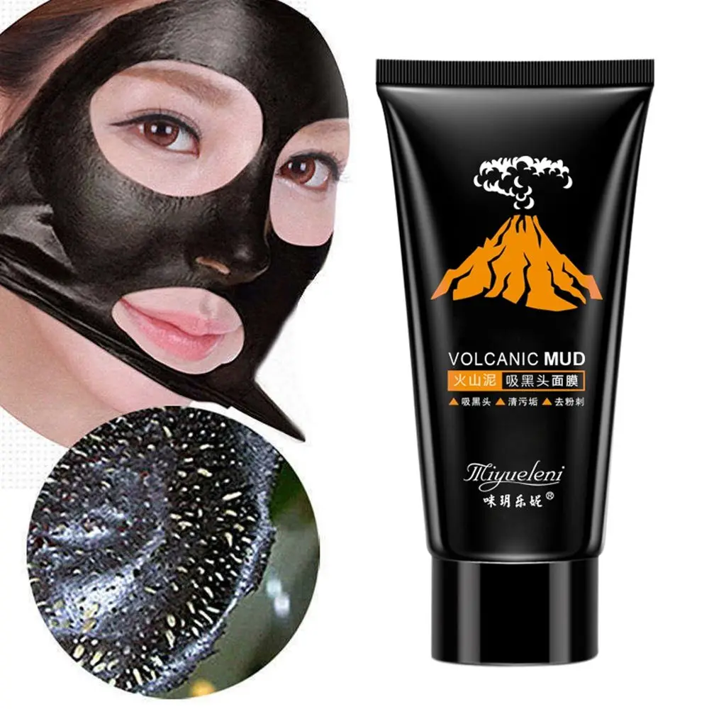 1 PC Volcanic Black Mud Face Mask For Men&Women Blackhead Remover Deep