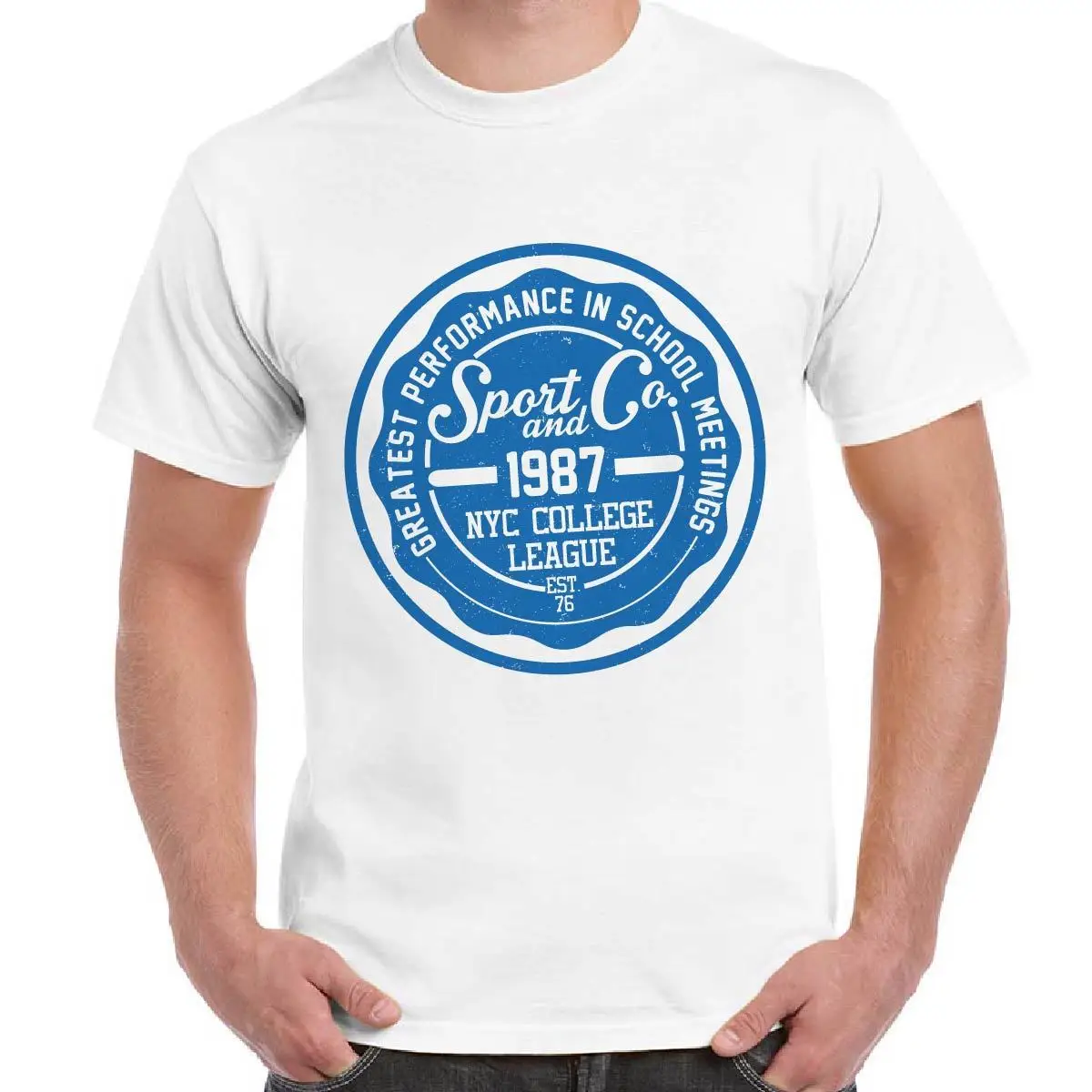 Модные Классические футболка Uomo в Cotone Maglietta манише корте Con Stampa Sporter &amp Co | Мужская