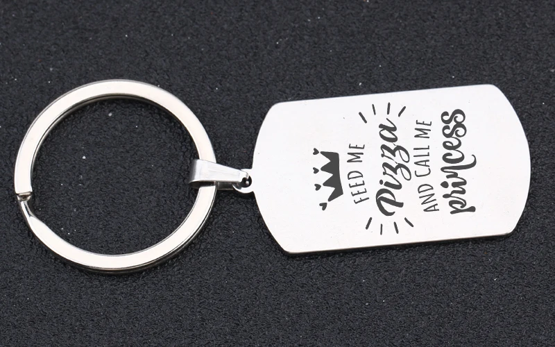 Брелок с гравировкой «Feed Me Pizza» и «Call Me Princess Girlfriend Exclusive Charm Key Ring Holder Tag» для подарка Любителя еды