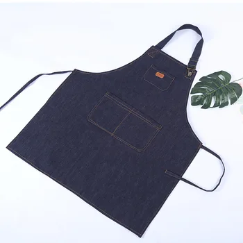 

2018 New Denim Aprons Kitchen Bibs Do Housework Pinafore Cooking Baking Party Cleaning Brief For Men Women Avental Tablier LST
