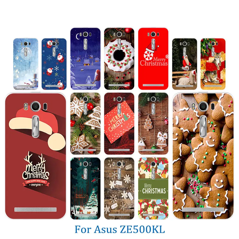 for Asus ZenFone 2 Laser ZE500KL 5.0 inch Silicon Case Merry X'MAS Pattern For ASUS Zenfone Soft TPU Phone Cases Cover |