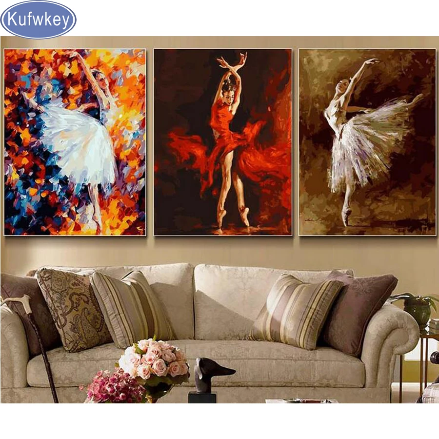 

3 pcs set,5D DIY Diamond Painting Ballet Dancer Icon Rhinestones Mosaic 3d Pictures of Crystals Embroidery Cross Stitch Kits