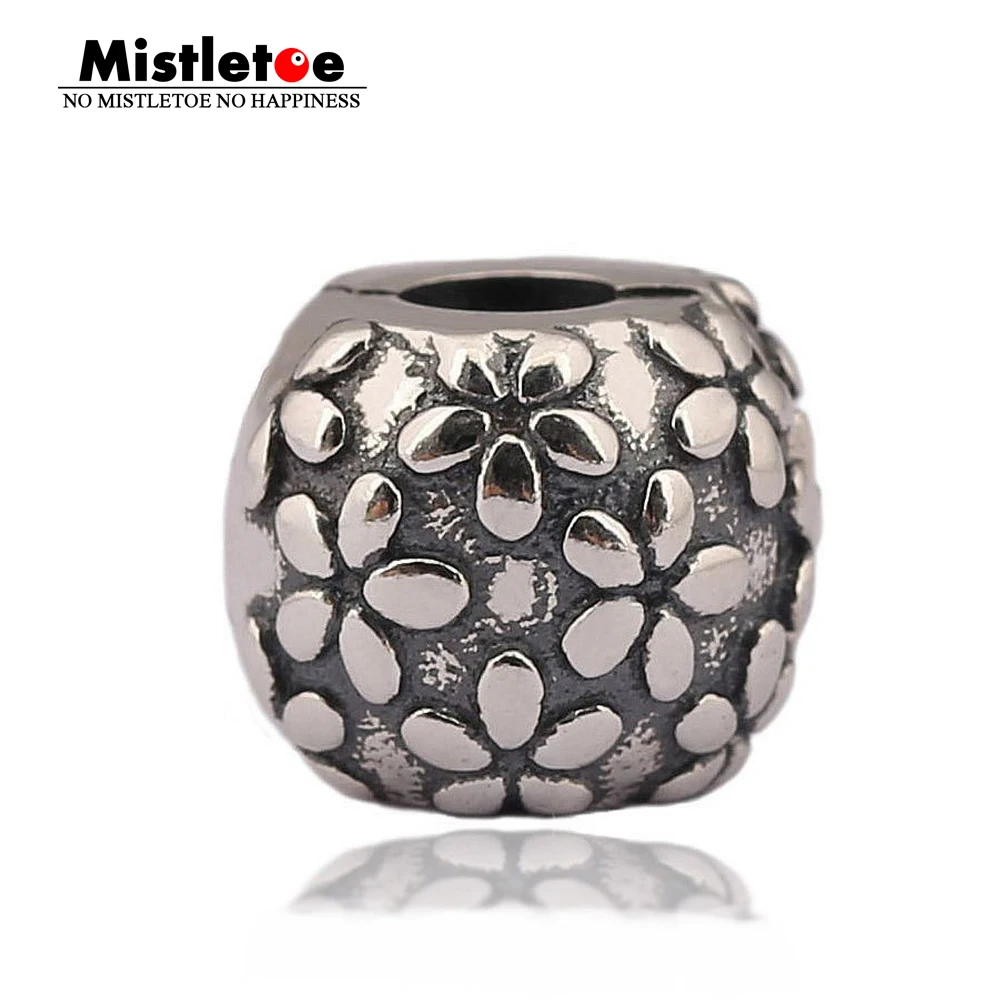 

Mistletoe 925 Sterling Silver Flower Clip Fit European Bracelet Jewelry