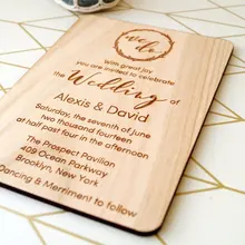 Деревянное деревенское Свадебное приглашение, пользовательское имя и дата, лазерная резка деревянное приглашение с обволакиванием, лазерное гравированное деревянное приглашение