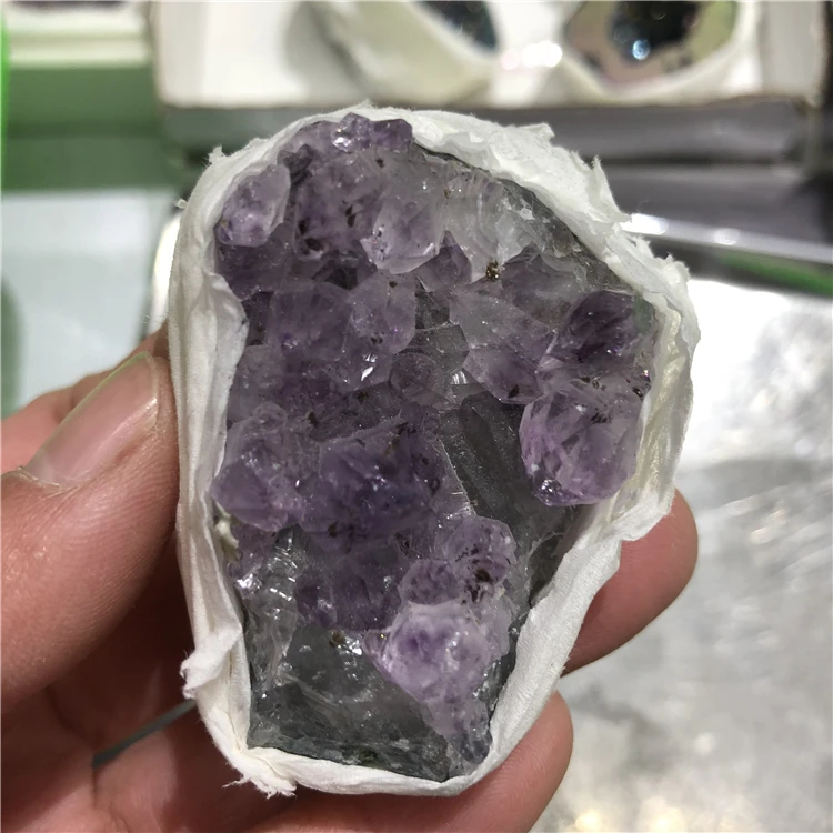 

natural amethyst cluster geode reiki healing quartz crystal gemstone remove negative energy