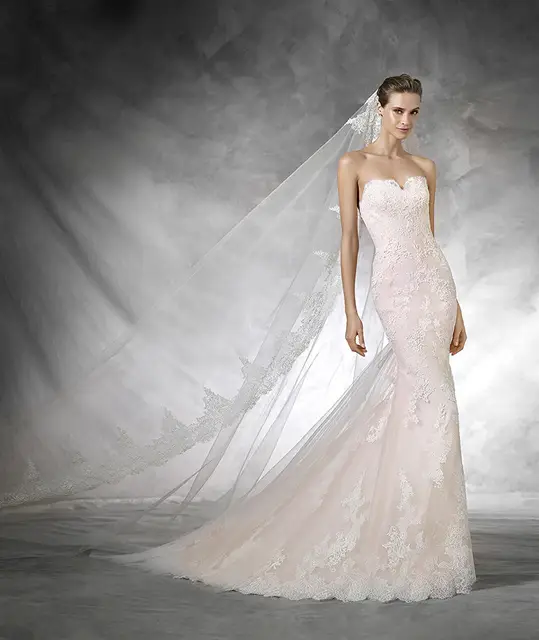top quality vestidos de novia sirena strapless bride gown low cut