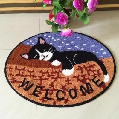 

Door Mat Lazy Cat Tatami Carpet Suede Non Slip Absorbent Shower Bathroom Mat For Toilet Kitchen Floor Mat Alfombras Tapis