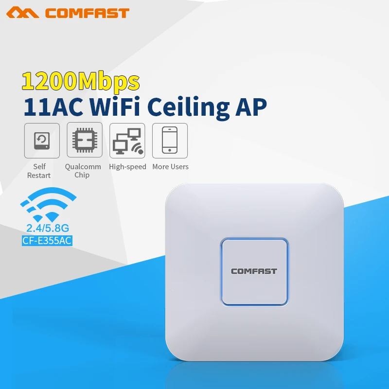 

COMFAST 1200Mbps wireless Ceiling AP 2.4G+5G 802.11AC WiFi Access Point AP router support openwrt for big area wifi coverage