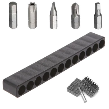 

Screwdriver Hole 10/12 Holes Hex Shank Bit Holder Plastic Head Storage Case Tool