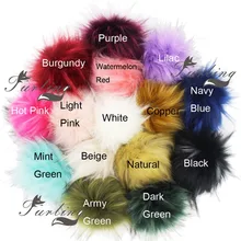 Furling DIY 12PCS Faux Raccoon Fur 11CM Fluffy Pom Ball for Hat Beanie Accessories Women Keychain Hand Bag Charms