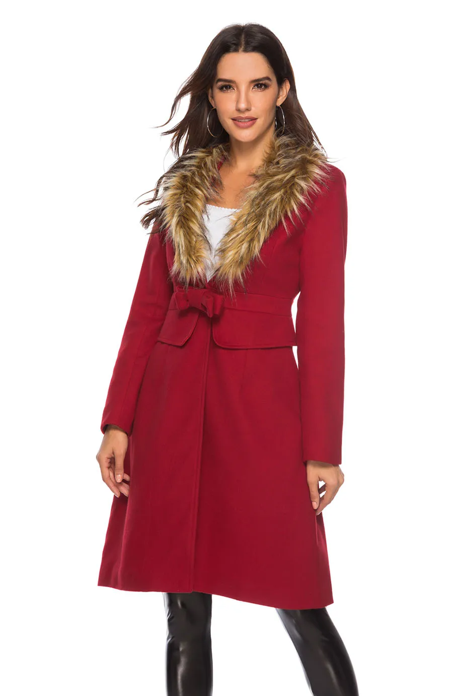 knee length coat womens