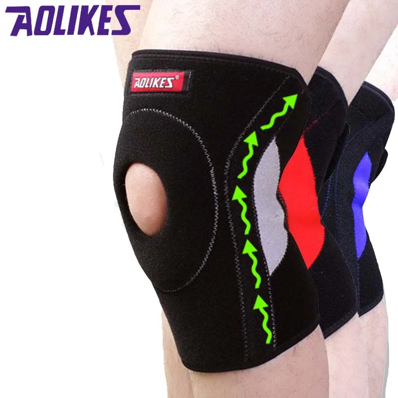 

AOLIKES 1Pcs Knee Pad Adjustable Sports Leg Knee Support Brace Wrap Knee Protector Pads Sleeve Cap Safety Brace for Basketbll