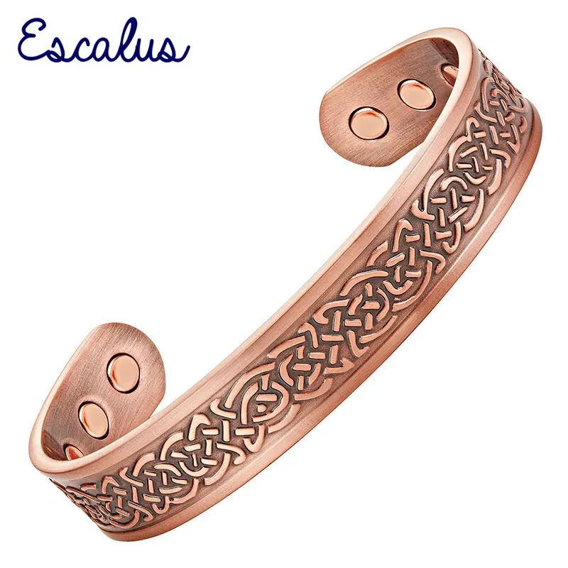 

Escalus Vintage Unisex Copper Bio Energy Bracelet For Women Magnetic Healing Men Bangle Fashion Jewelry Wristband Charm