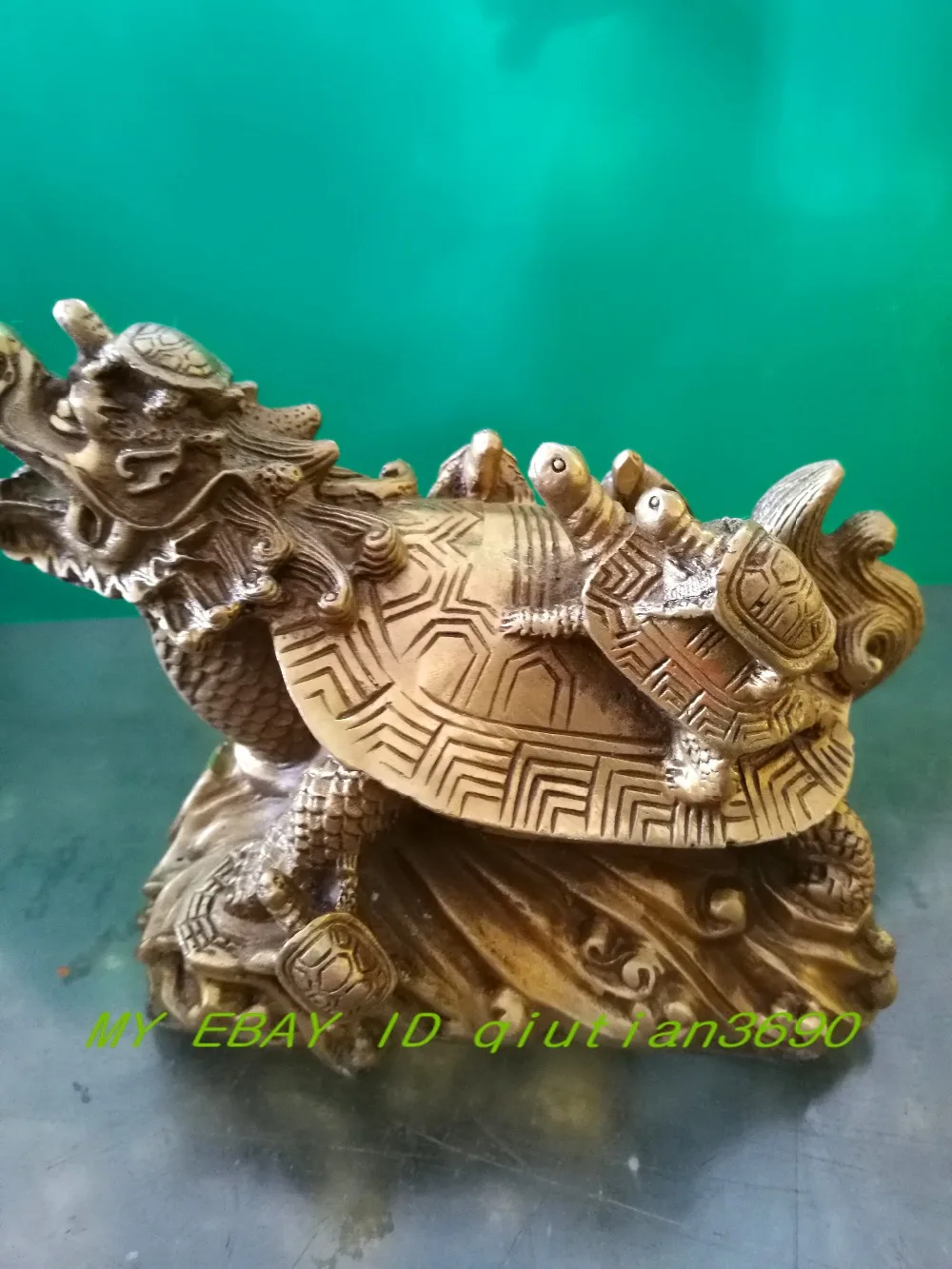 

China Bronze sculpture of Monk chanting consecration "Baishou copper dragon" Statue