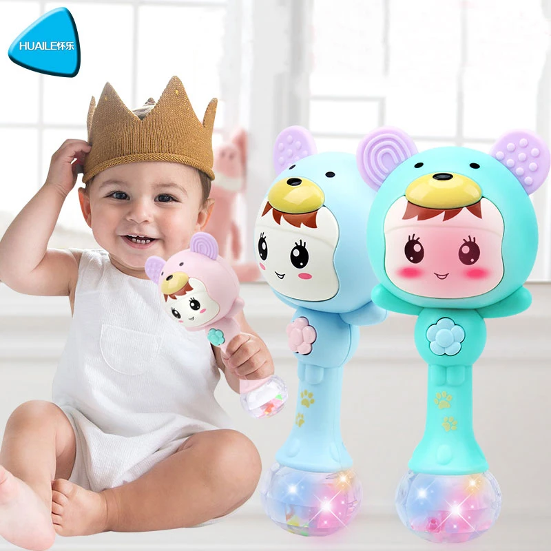 

HUAILE New Baby Musical Rattle Handbells Baby Hand Bells Toy For 0-12 Months Children Newborns Early Educational Toys For Kids