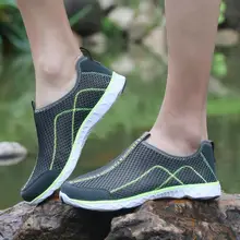 Летняя уличная Мужская Удобная быстросохнущая Водонепроницаемая сетчатая обувь легкая пляжная прогулочная крик обувь на плоской подошве для дайвинга для мужчин горячая распродажа