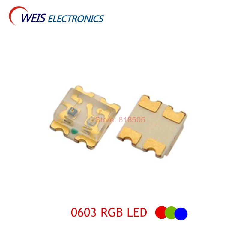 100 шт 0603 SMD светодиодный RGB красный+ зеленый+ синий 0606 полноцветный светодиодный s общий катод/общий анод 1615 1,8-2,0 в 20мА