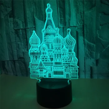

3D Night Light Islamic Buildings 7 Color Change Visual Acrylic Islamic Muhammad Home Deceration Arabic Lighting Fixture Gift