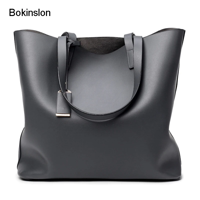 

Bokinslon Fashion Bucket Female Bags Brand PU Leather Messenger Bags Women Casual Name Women Shoulder Bags