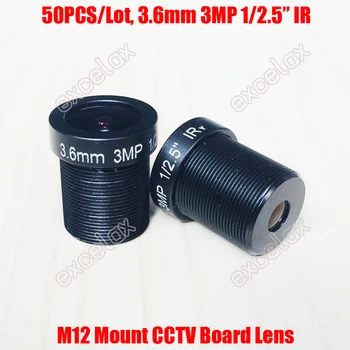 

Wholesale 50PCS/Lot 3MP 1/2.5" 3.6mm 90 Degrees Angle IR CCTV Fixed Board Camera Lens M12 MTV Mount for Analog IP Camera Module