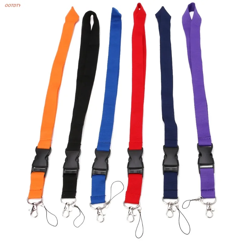

OOTDTY ONE Color Black Blank Plain Key Lanyard Badge ID Holders Phone Neck Straps