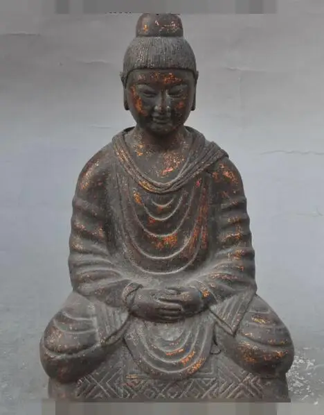 

S3910 10" tibet buddhism temple bronze Sakyamuni Tathagata Buddha Buddhist monk statue