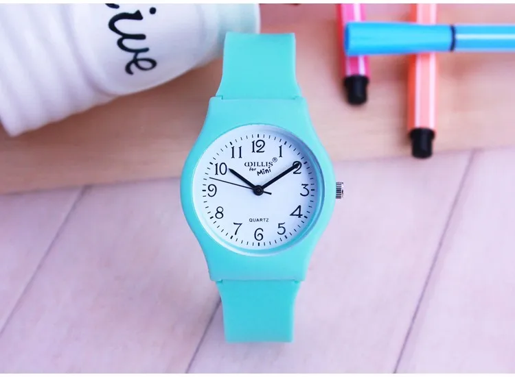 Новые модные простые прозрачные кварцевые часы водостойкие силиконовые наручные часы для студентов водостойкие Детские аналоговые часы montre - Цвет: green