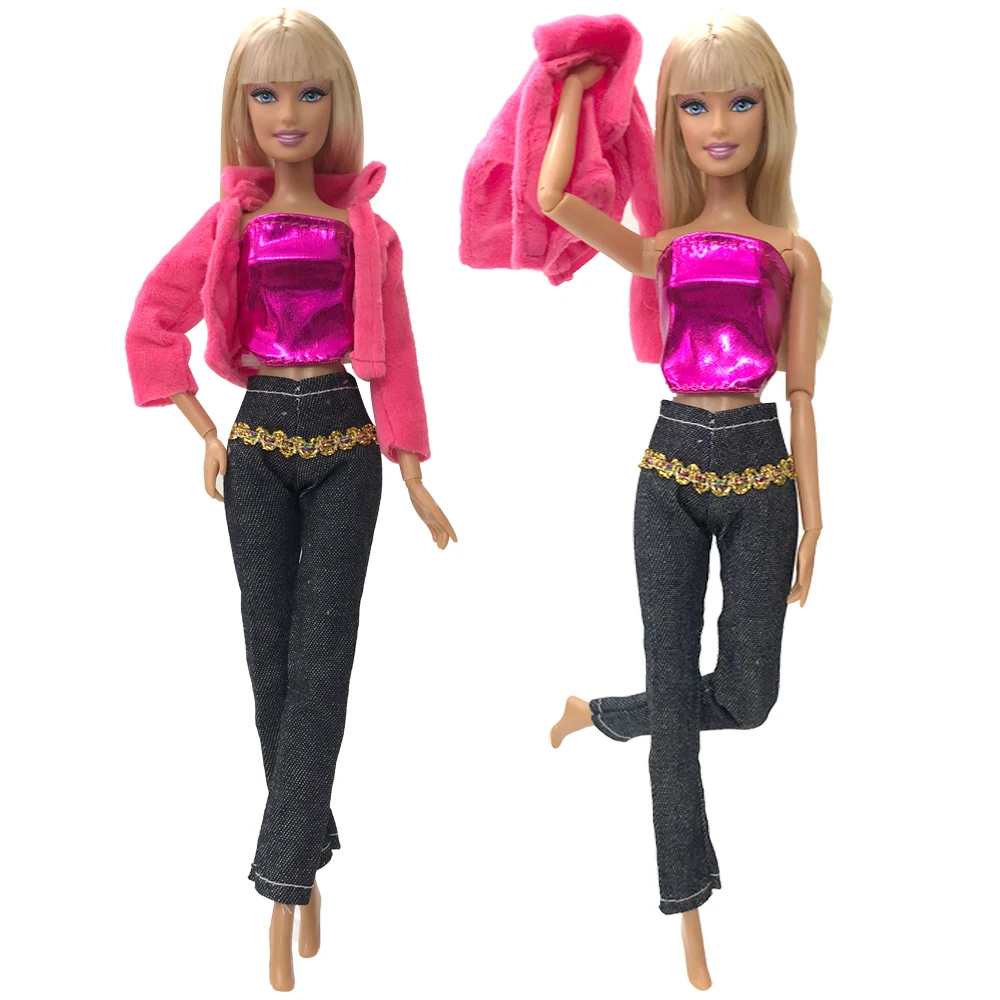 

NK One Set Outfit Fashion Handmade Casual Style Clothes + Trousers For Barbie Doll Girls birthday new year Gift for kids 010C