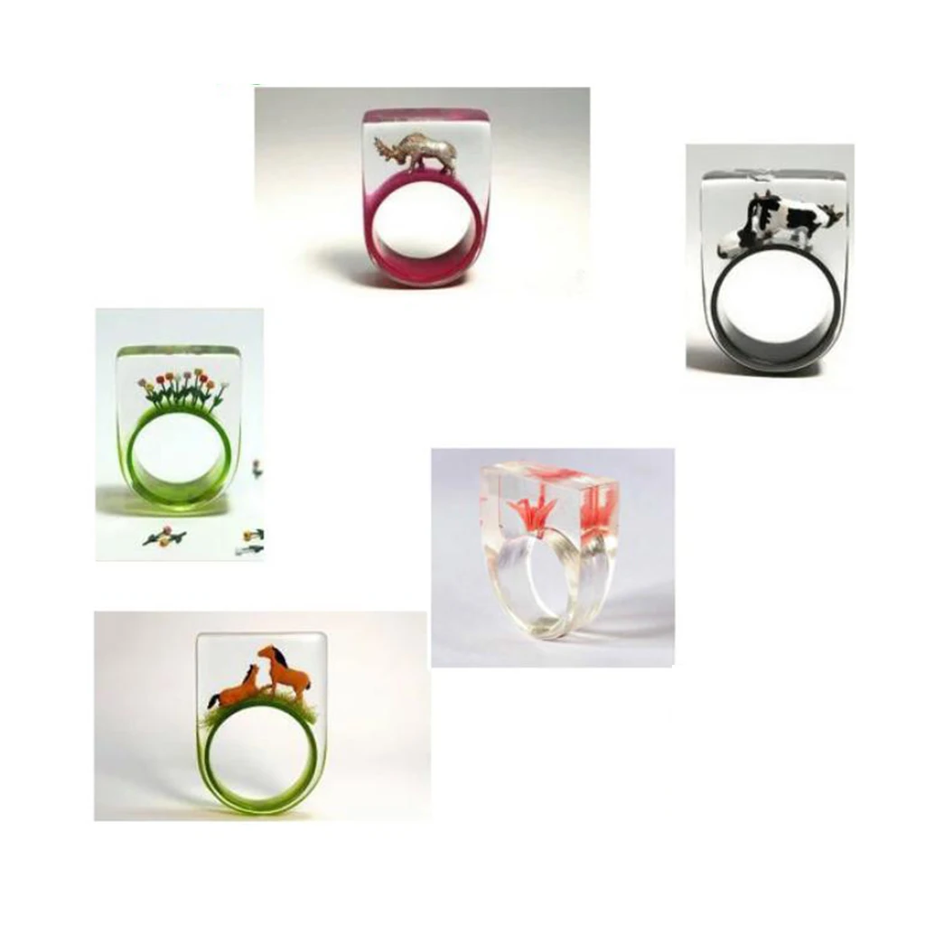 2pcs Couple Group Finger Rings Mold Liquid Resin Ring Mold Casting Silicone Jewelry Pendants Rings Moulds Tools