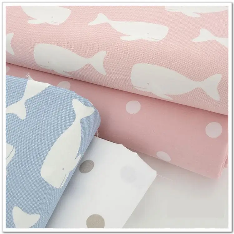 

50*240cm Whale Dot Series Printed Cotton Fabric Meter Diy Handmade Sewing Tissue Telas Para Patchwork Quilting Textiles