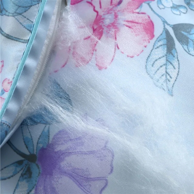 3D Flower Print Mulberry Silk Blanket Spring Autumn Warm Soft Patchwork Quilt Twin Full Queen King Floral Comforter Quilts bed comforter silk quilt
